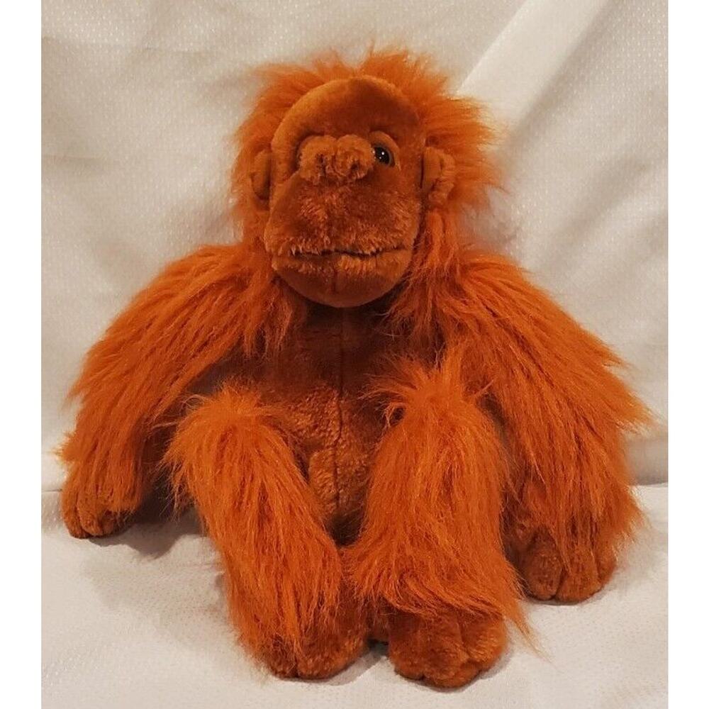 BJ Toy Co 10" Orange Orangutan Monkey Ape Stuffed Animal Plush Toy Gift